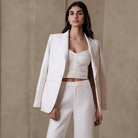 NWOT Banana Republic Clover Corset Bustier Top White 4 - Picture 2 of 16